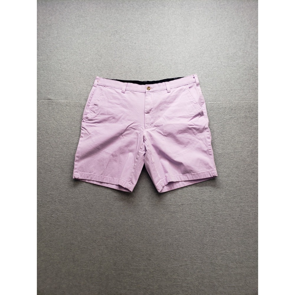 Club Room Men Chino Shorts 36 Pink Zip Button Slash Pockets Stretch Logo Casual